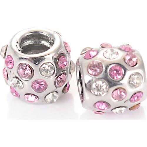 Miasol 4 Colors European Style Crystal Rhinestones Large Hole Beads Fits All Diy Interchangeable Bracelets Jewelry Making