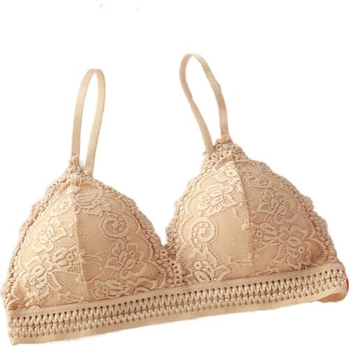 French triangle thin Cup Wireless push up Bra New Sexy Deep V Lace Underwear Womens Bra Fashion lingerie bralette underwear