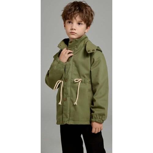 Childrens zipper jacket Boys Girls Waterproof Hooded Jacket Cotton Lining Raincoat British style Coats пальто детское E1