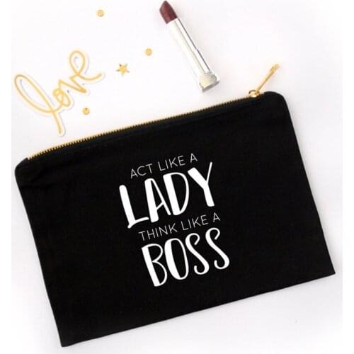 Your Custom Text Canvas Zipper Makeup Bag Custom Gifts Personalized Cosmetic bag party Favors Letter Printed Ladies Makeup bag
