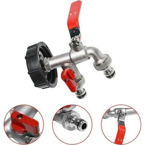 IBC Adapter With 1/2 Brass Outlet Tap For Rain Water Barrel Tank S60X6 Water Connector Replacement Valve Fitting
