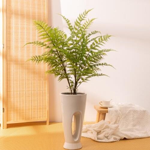 70cm Large Artificial Palm Tree Fake Plants Plastic Fern Leafs Green Persian Leaves Green Potted Plants For Home Outdoor Decor