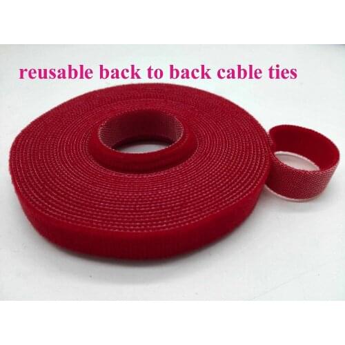 Red 10mm*25M(width*length) Nylon Reusable Cable Ties back to back cable management fastener tie wrap nylon cable ties hook loop