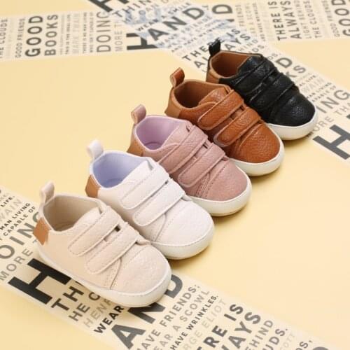 Brand New Newborn Baby Boy Girl Soft Sole Crib Shoes Warm Anti-Slip Sneaker PU Breathable Solid First Walkers 0-18M