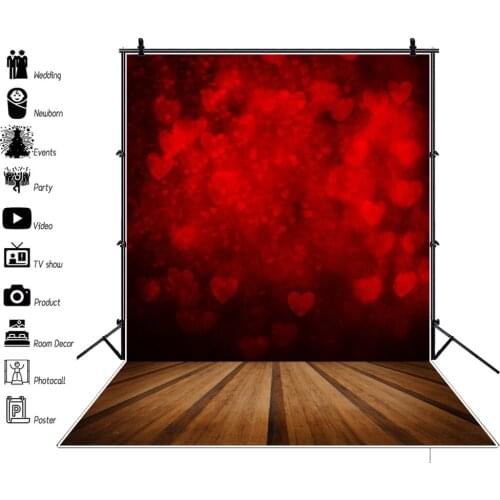 Laeacco Gradient Love Heart Bokeh Wooden Board Child Portrait Photo Background Customized Photography Backdrops For Photo Studio