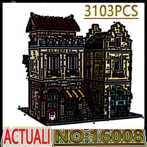 Hot MK16008 Streetview Building Toys Coffee House Model Building Blocks Assembly Bricks Educational Kids Christmas Birthday Gift