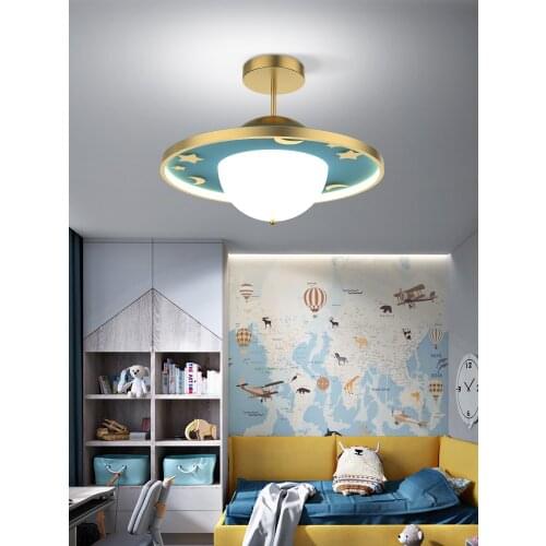 Childrens room chandelier Girls Blue Boys and girls room bedroom star space lamps star lights