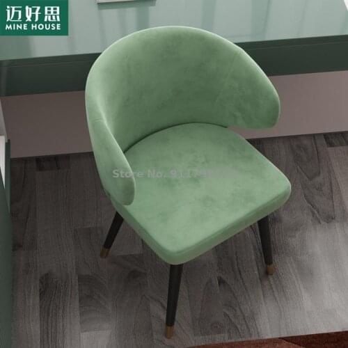 MineHouse Nordic light luxury dining chair modern minimalist makeup chair bedroom backrest desk chair home dining table and chai