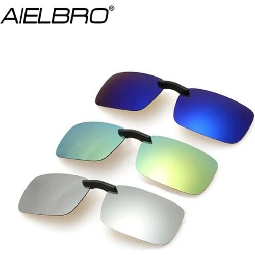 Men Square Clip on Polarized Hiking Fishing Cycling Sunglasses Women Night Driving Glasses Sunglasses Clips for Myopic