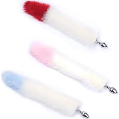 Stainless Steel Anal Beads Butt Plug Fox Tail Large Toys Anal Tail Gay Sex Toys For Men Woman Erotic Toys Clitoris Stimulator