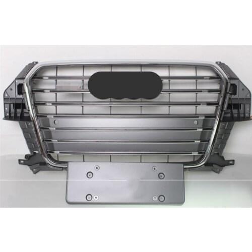 Car front grille matte gray hexagonal mesh cover SQ3 Style for Audi Q3 2013 2014 2015