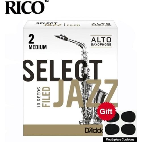 RICO Select Jazz Alto Sax Reeds / Saxophone Alto Eb Reeds, Filed, Strength 2M/2H/3S, 10-pack