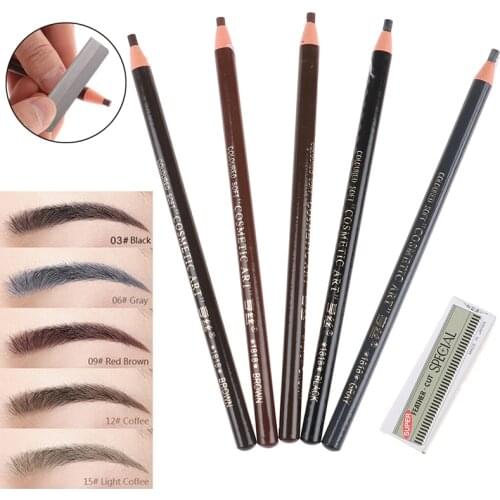 1Pcs Microblading Eyebrow Tattoo Pen Waterproof Permanent Pen Marking Outlining Tattoo Makeup Microblading Eyebrow Pencil