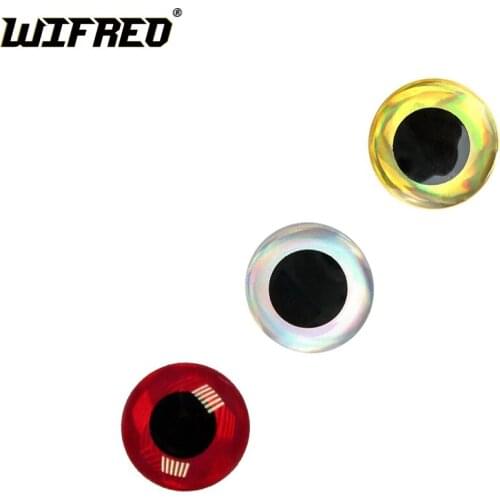 Wifreo 100PCS 3D Stick Fishing Eyes for Minnow Lure Making Saltwater Flies Material Fly Tying Artificial Fish Eyes 3mm-18mm