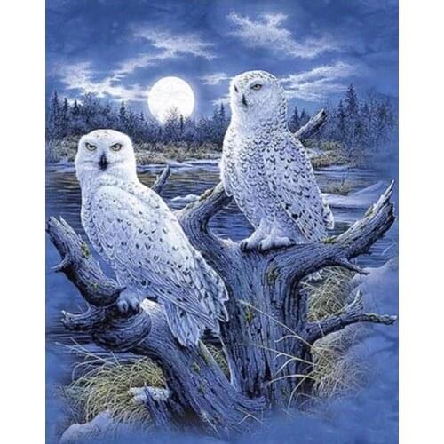 Snowy Owls Animal Embroidery For Needlework Crafts14CT Counted Unprinted DIY Cross Stitch Kits Handmade Arts Wall Decor