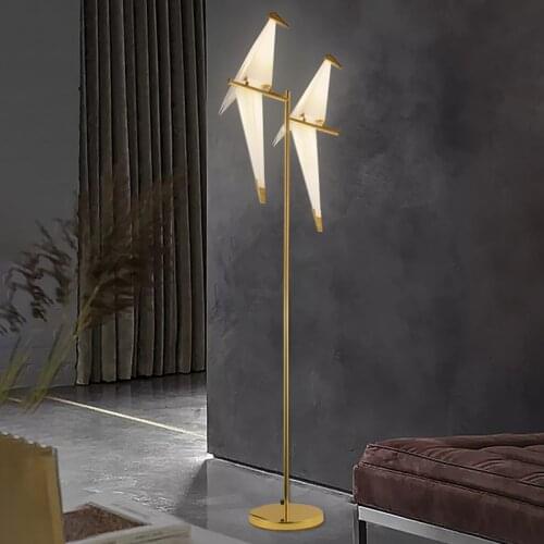 Modern parrot living room floor lamp home decor little bird standing lamp bedroom bedside study led floor light