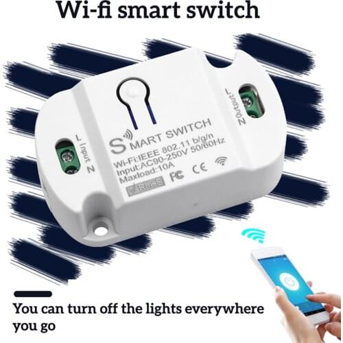 Tuya 10A WiFi Smart Switch Wireless Remote Switch Timer APP Control Smart Home Smart Life For Alexa Google Home