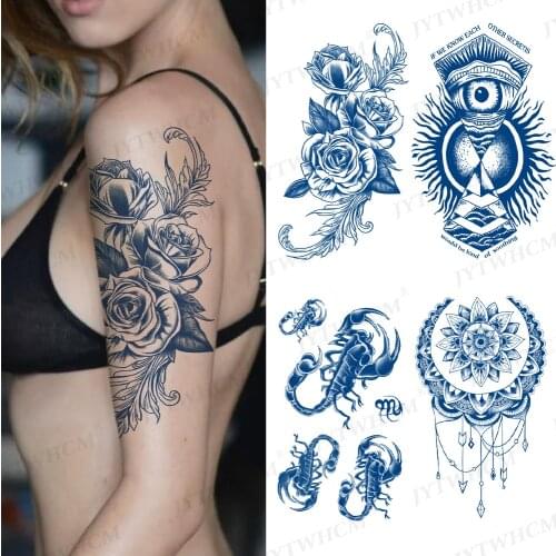 Ink Temporary Tattoos Stickers Body Art Real Waterproof Jeweler Gay Tattoo Scorpion Wolf Long Lasting Fake Tattoo For Men Women