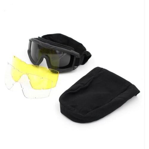 Top Quality Military Airsoft Tactical Goggles Shooting Glasses GX1000 Black 3 Lens Motorcycle Windproof Wargame Goggles