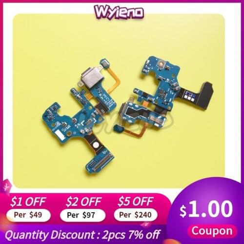Wyieno 10Pcs/Lot For Samsung Note8 N950F N950U Charging Port Board Charger Flex Cable Phone Parts Dock Microphone Plug