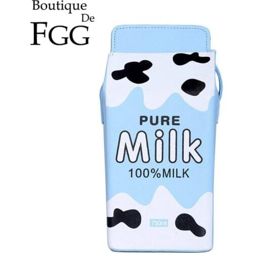 Boutique De FGG Novelty Fruit Print Milk Box Designer Handbags Women Shoulder Bags Ladies Daily Casual Crossbody Bag