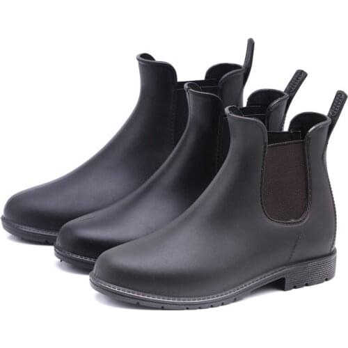 Spring Autumn Ladies Outdoor Rain Boots Shoes Woman Rubber PVC Waterproof Rain Shoes Female Flats Footwear Slip On Water Shoes