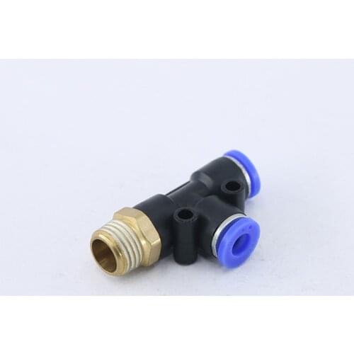 1PCS PD series for 4/6/8/10/12 Pneumatic Connector Threaded tee Tube 2 Quick Connector Fitting