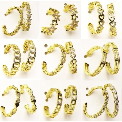 10 pairs Fashion Design Round stud earrings Drop earrings jewelry Gold color earrings for women mix colors crystal jewels 8132