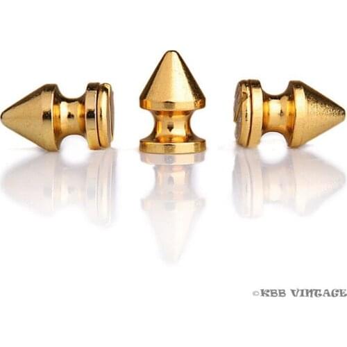 100pc spikes 1/2" Spike Screwback Spikes Punk Stud Gold
