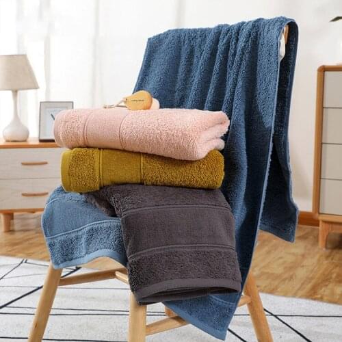 140x70cm thick large combed cotton bath towel household soft body towel beach towel water absorption yellow/blue/pink/grey
