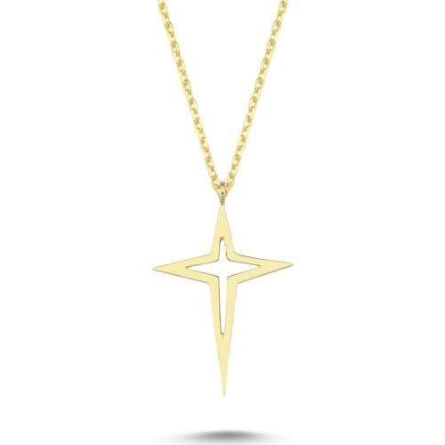 14k (585) Gold Polar Star Pendant, Necklace
