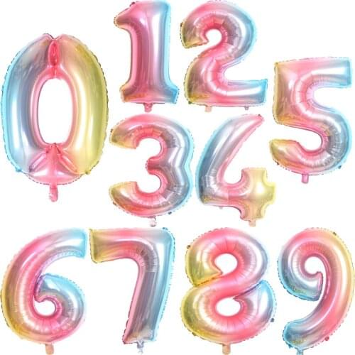 16/32/40 inch Rose Gold Silver Foil Number Balloons Birthday Party Decor Air Helium Number Globos Kid Baloons Birthday Balon