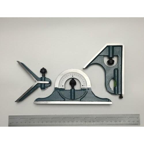 300MM Combination Square Angle Ruler Stainless Steel Universal Bevel 180 Degree Angle Combination Square Protractor Ruler