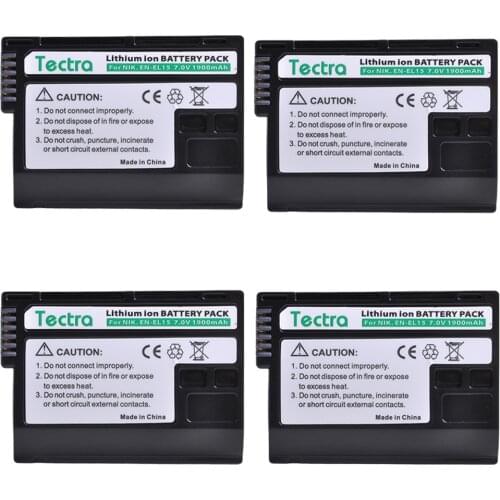4Pcs 1900mAh EN-EL15 EN EL15 EL15 Battery for Nikon D600 D610 D800 D800E D810 D7000 D7100 D7200 D850