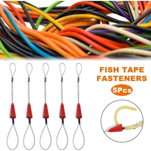 5 Pcs Electrician Push Pullers Duct Red Wire Traction Fish Tape Fastener Tool For Electrical Fish Tape Cable Puller