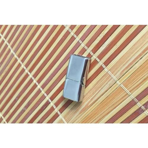 50pcs Hole Size 11mm x 5.5mm Antique Silver Tone Square shape Magnetic Clasps for making Leather Bracelet jewelry findings