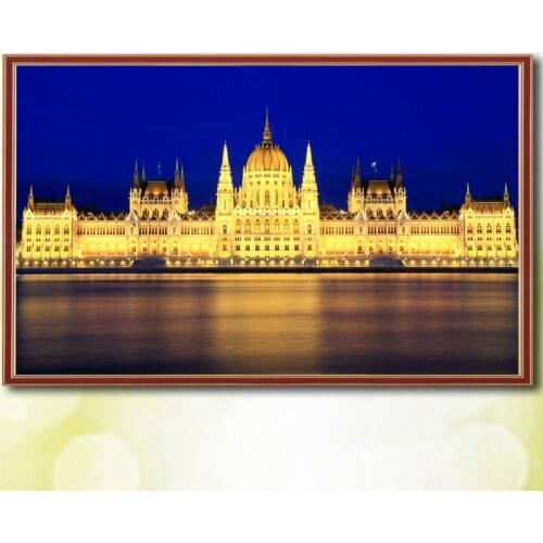 5D Diamond Painting Full Square Scenery Hungary Budapest Parlament Embroidery Diamond Mosaic Picture Of Rhinestone E340