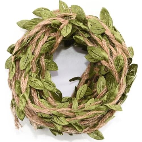 5M Jute Rope Leaf Shaped Ribbon DIY Gift Wrapping Jute Twine Burlap Rustic Wedding Decoration Event Festival Party Supplies
