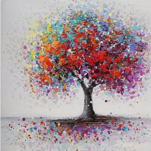 5d Diy Diamond Embroidery Colorful Tree Full square round Diamond Painting Cross Stitch Diamond Mosaic Wedding DecorationZP-3521