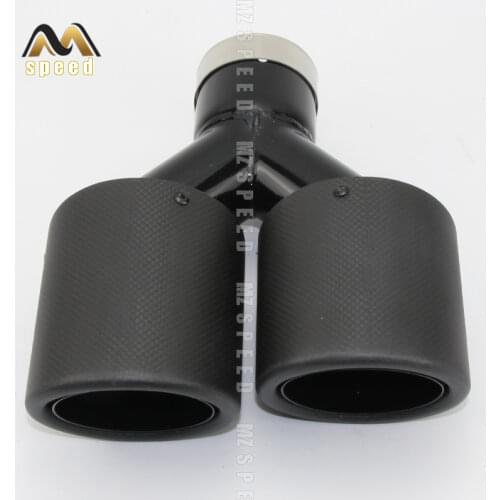 Car styling Modified exhaust pipe muffler tail throat 304 stainless steel and carbon fiber double outlet tail pipe