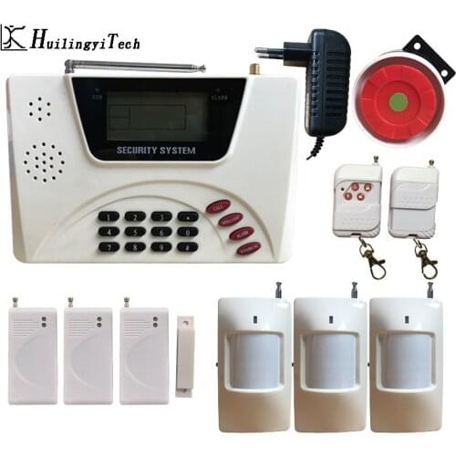 Free shipping Gsm Sms Alarm System Home Security Alarm Systems Security Wireless Detectors House Alarm DIY Kits HuilingyiTech