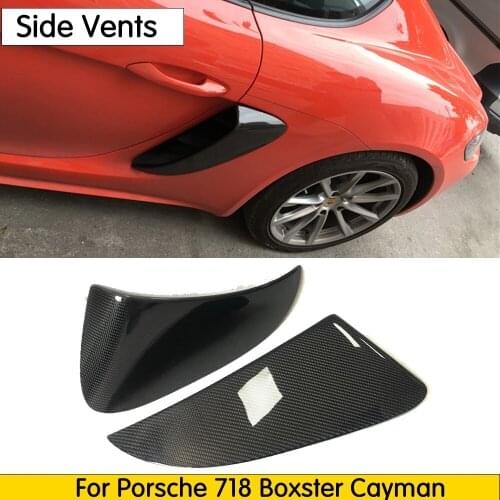Real Carbon Fiber Side Vents Side Air Intakes Vents Fit For Porsche 718 Boxster Cayman 2016-2018