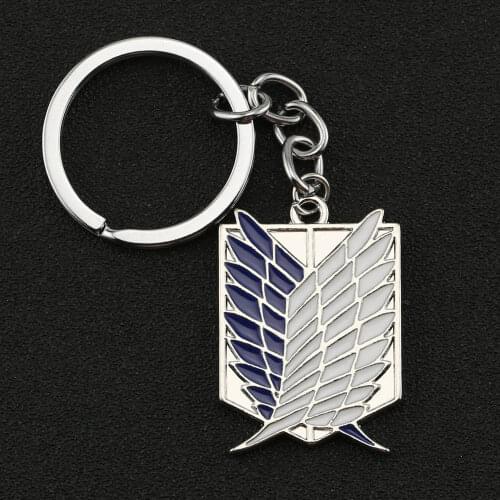 Attack On Titan Keychain Wings of Liberty Freedom Scouting Legion Eren Keyring Key Holder Chain Ring New Anime Cosplay Jewelry