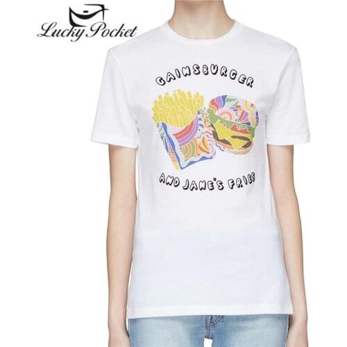 Women Summer White Cotton Cartoon Print T-Shirt Ladies Fashion Sweet Solid Color Plus Size Tees Ladies Brand Casual Tops ZM381