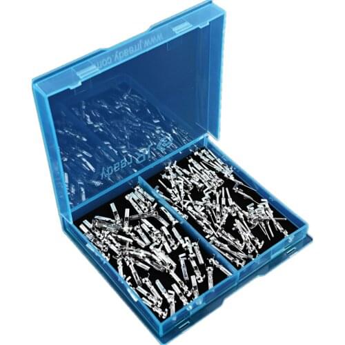 JRready ST6262 100PCS DJ621-1.5B Wrapped Pin Terminals 282109-1 Male &Female Non-insulated Wire Connector Terminals Assorted Ki