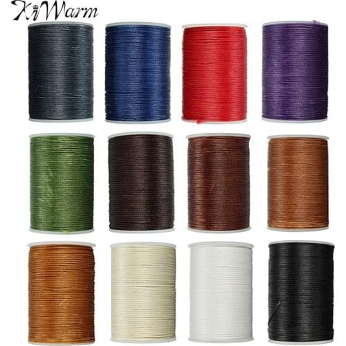 KiWarm Durable 1PC 78 Meter 0.8mm Leather Waxed Thread Cord for DIY Handicraft Tool Hand Polyester Stitching Thread Multicolor