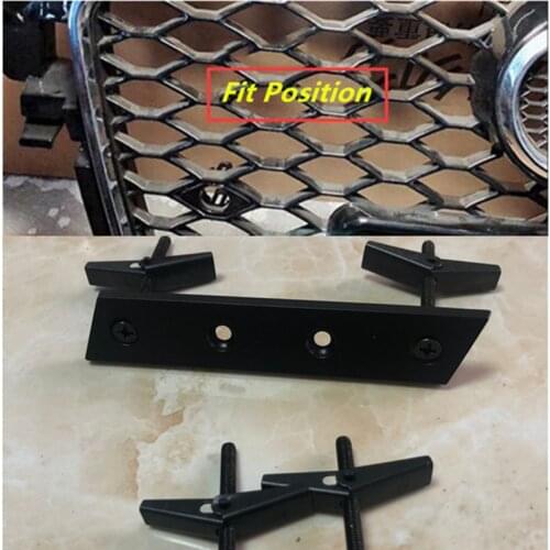 S3 S4 S5 S6 S7 S8 RS3 RS4 RS5 RS6 RS7 RS8 RSQ3 RSQ5 RSQ7 TTRS Grille Emblem Glossy Black Car Logo Bracket for Audi Honeycomb Net