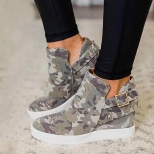 Sneakers Women Wedges New Fashion Women Shoes Casual Shoes Thick Bottom Camouflage Plus Size Womens Vulcanized Shoes Platform