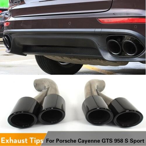 Stainless Steel Car Exhaust Tip Auto Muffler Pipes End Tips fit for Porsche Cayenne 2015 2016 2017 SUV 958 GTS S Sport