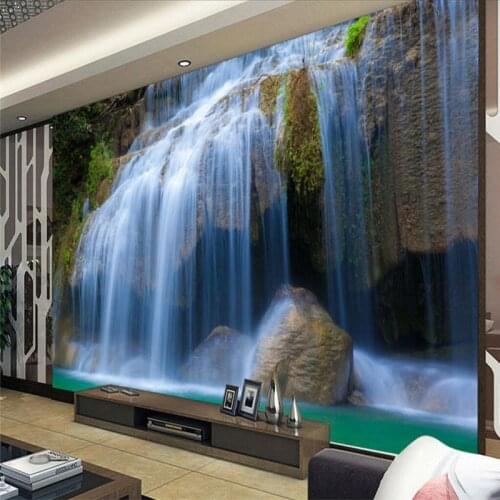 Beibehang Wallpaper Mural Wallpaper Landscape Waterfall Waterfront TV Wall Background Wall papel de parede wallpaper for wall